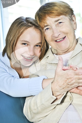 Image of Granddaughter visiting grandmother