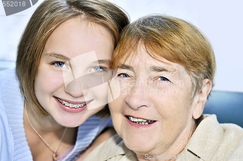 Image of Granddaughter visiting grandmother