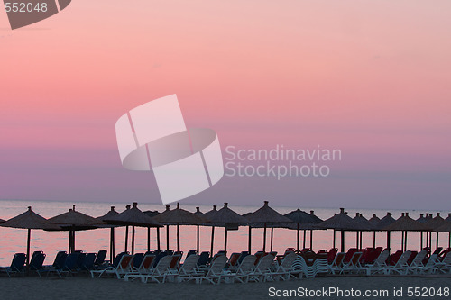 Image of ocean and sunrise in Greece