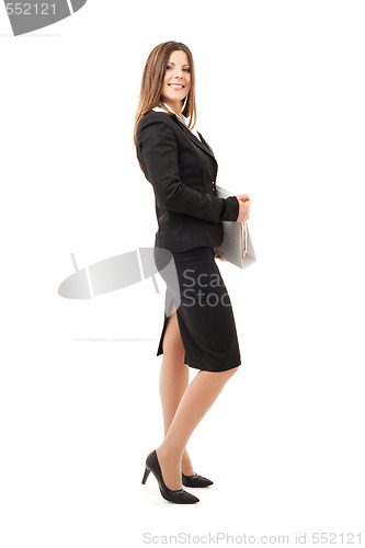 Image of businesswoman with folders 