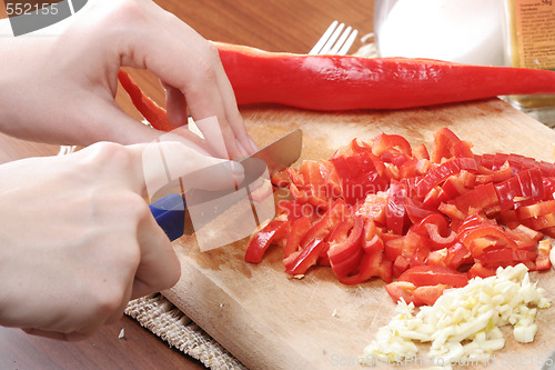 Image of Chopping vegetables