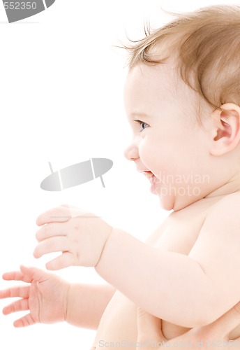 Image of baby boy in mother hands