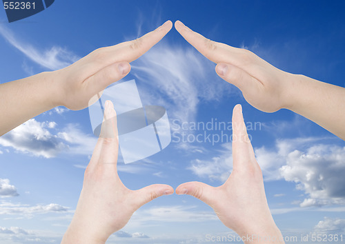 Image of hand home gesture
