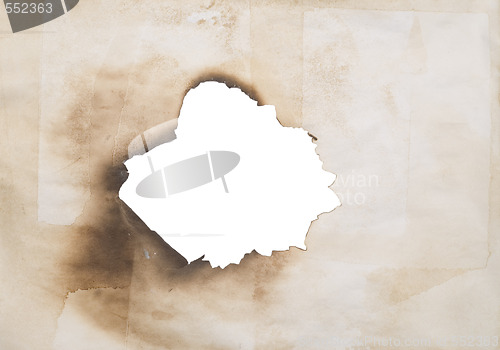 Image of hole in grunge paper