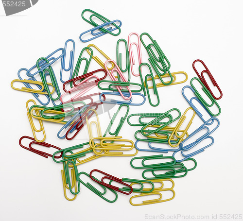 Image of paperclips on white