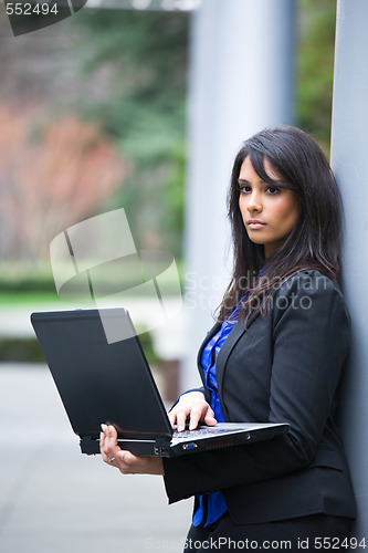 Image of Indian businesswoman with laptop