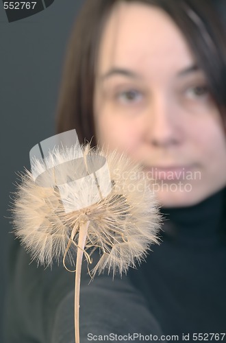 Image of Portrait of young woman with low-ball