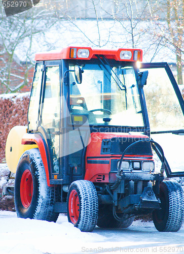 Image of Orange snow tractor in Denmark