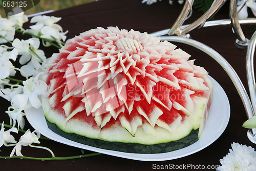 Image of Carved watermelon decoration