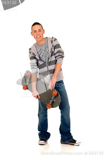 Image of Handsome smiling skaterboy