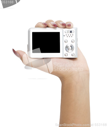 Image of digital camera in a hand