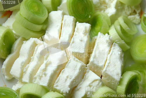 Image of Leek cheese background