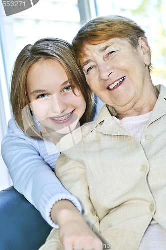 Image of Granddaughter visiting grandmother