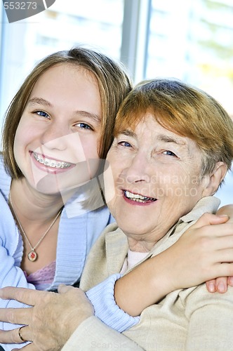 Image of Granddaughter visiting grandmother