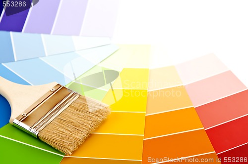 Image of Paint brush with color cards