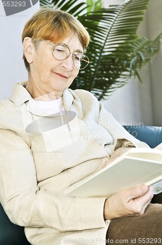 Image of Old woman reading book