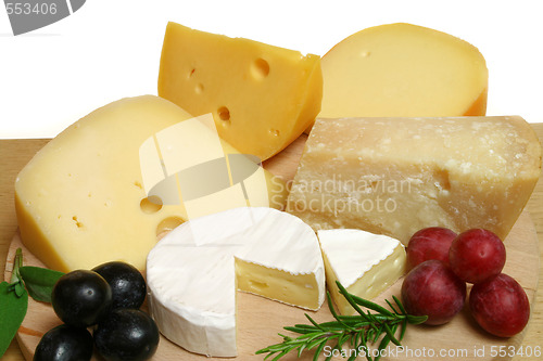 Image of Cheeses and grapes