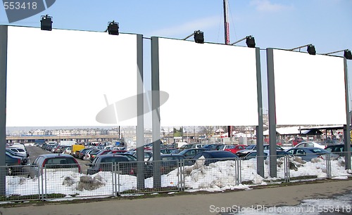 Image of Three blank billboards