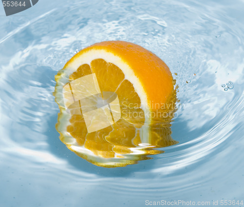 Image of orange in splash