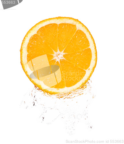 Image of orange slice in splash