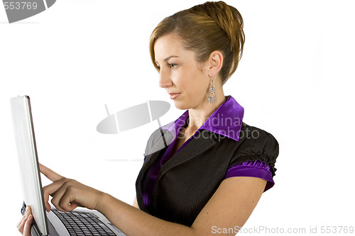 Image of Business woman using laptop