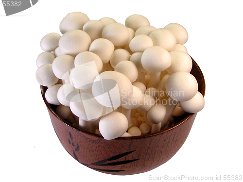 Image of Mushrooms in a wooden bowl