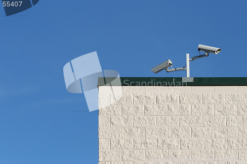 Image of security cameras on building