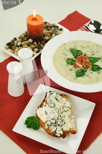 Image of Spinach Soup And Cheese Toast