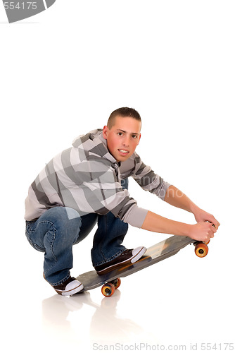 Image of Handsome smiling skaterboy