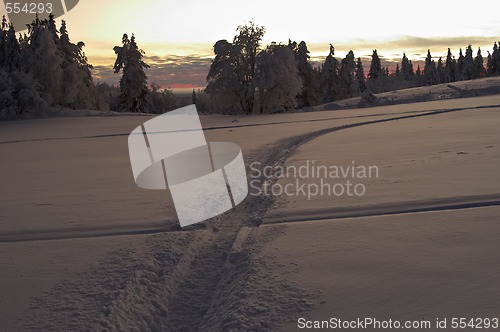 Image of across the snow field