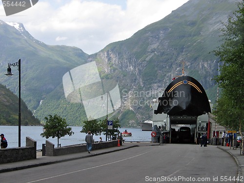Image of ferryboat of a fjord