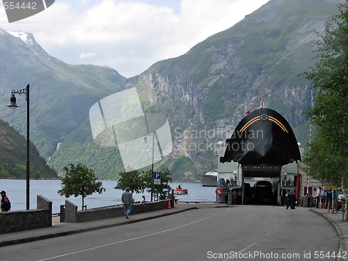 Image of ferryboat of a fjord