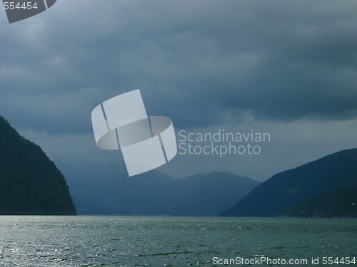 Image of rain in fiord