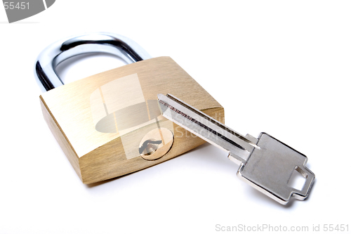 Image of lock with uncut key