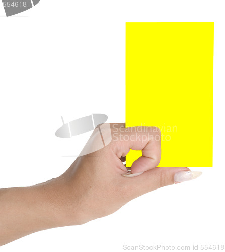 Image of empty blank in a hand
