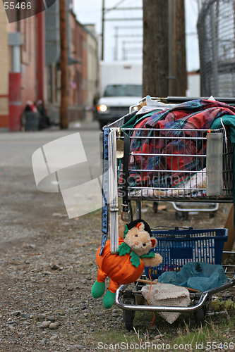 Image of homeless shopping cart