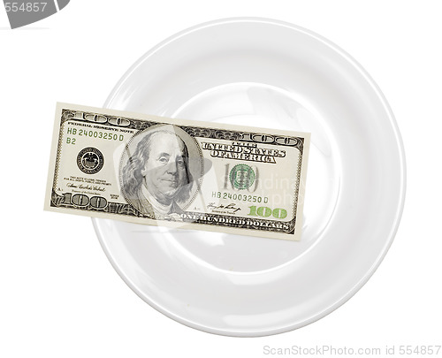 Image of one hundred dollar in plate 