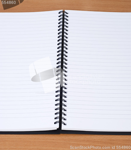 Image of open spiral notebook