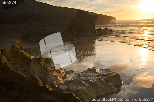 Image of beautiful sunset beach