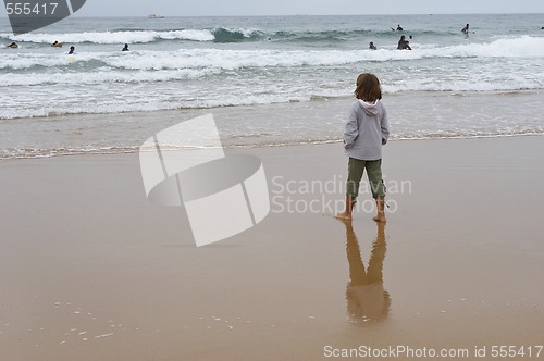 Image of girl looking at ocean