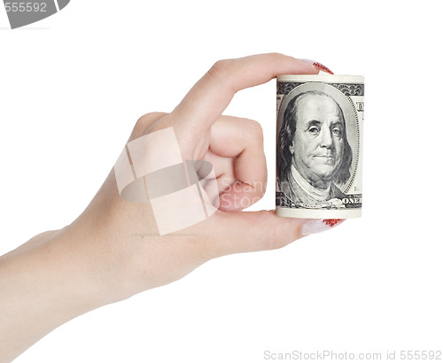 Image of dollars in hand