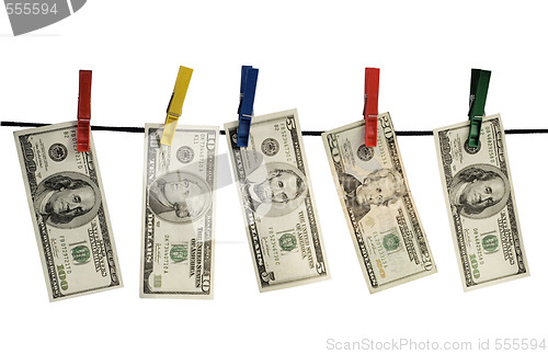 Image of dollars on a rope