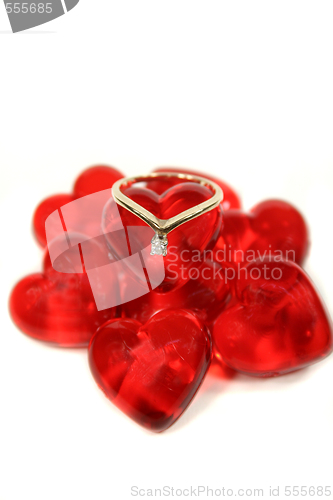Image of Ring On Glass Hearts