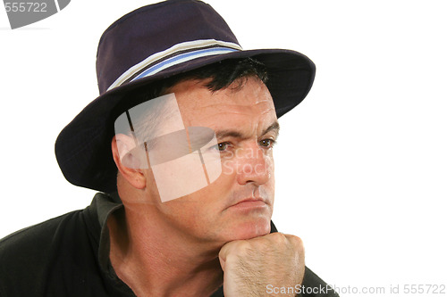 Image of Man In Hat Thinking