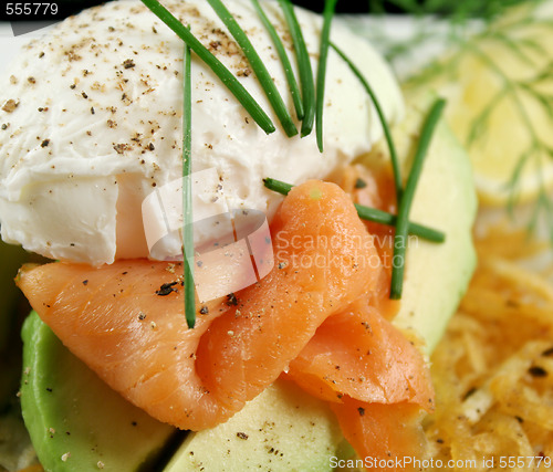 Image of Salmon And Poached Egg Stack