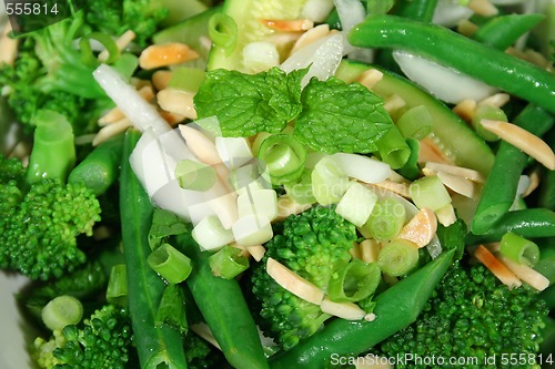 Image of Green Vegetables With Almonds 2