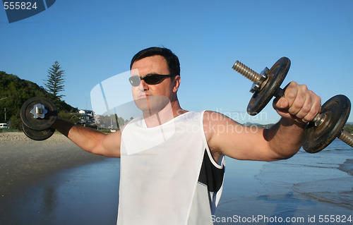 Image of Weights Workout On The Beach