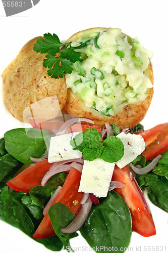Image of Stuffed Baked Potato And Salad 