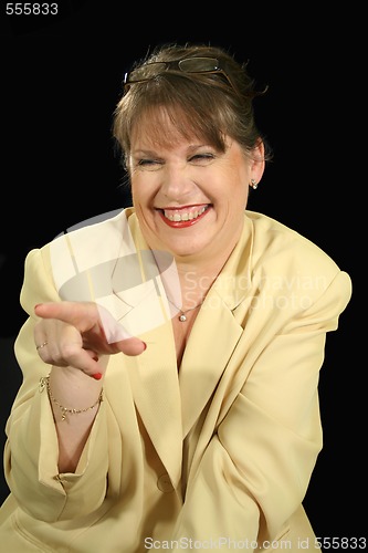 Image of Pointing Businesswoman