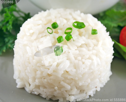 Image of Rice Stack With Garnish